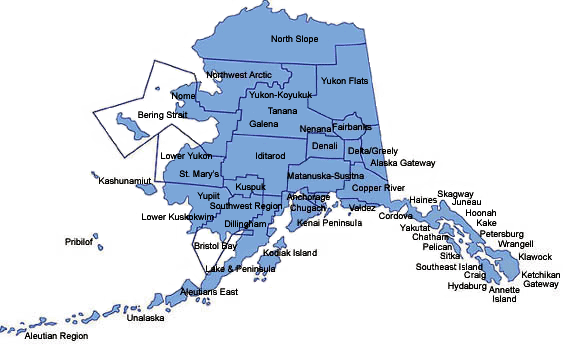 Alaska School District Map